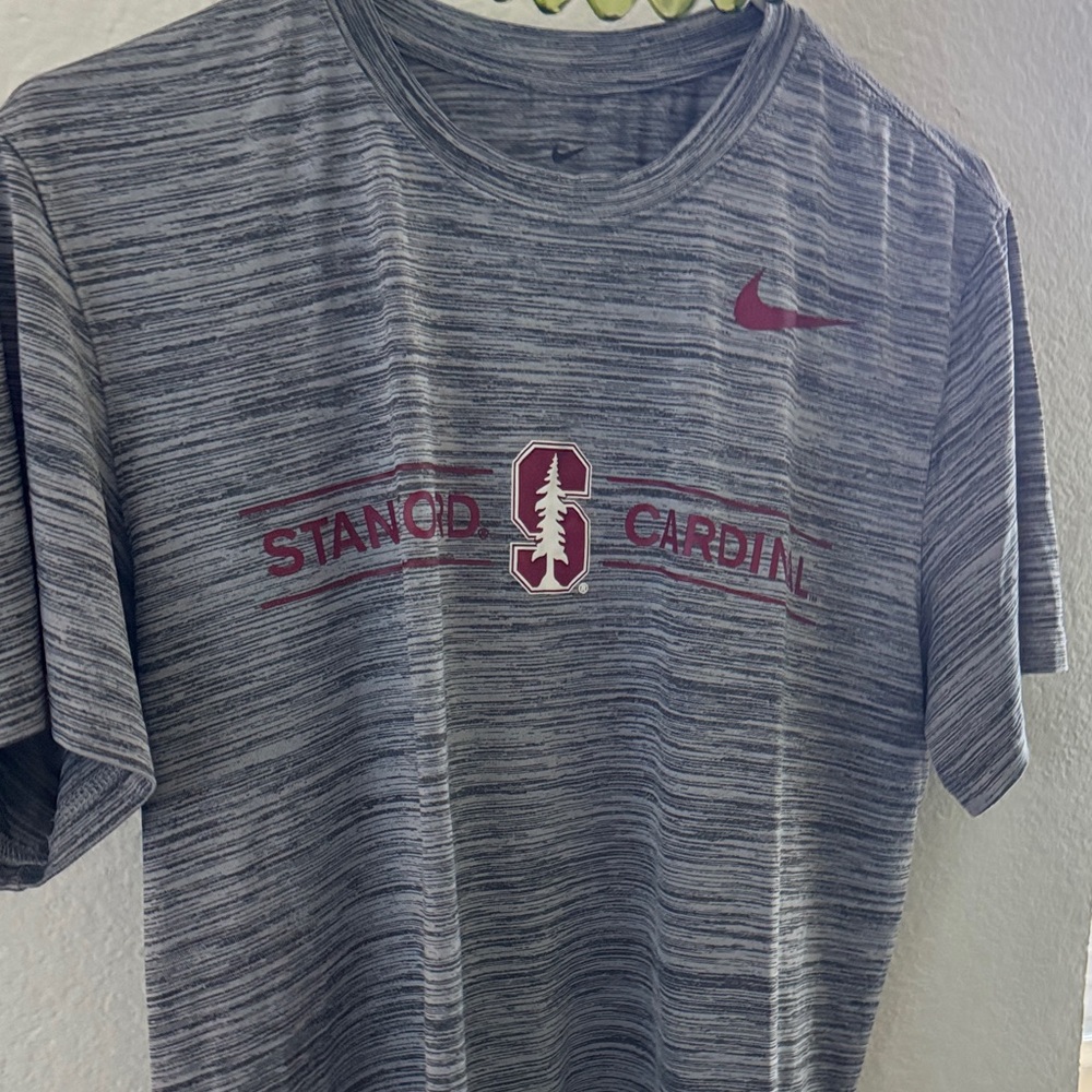 Nike Gray and Red Stanford Men's Tee
